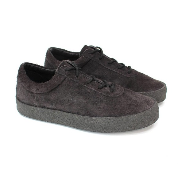 YEEZY Season 6 Crepe Graphite Black Hair Suede Lace Tie Sneakers 41 Low Top Shoe